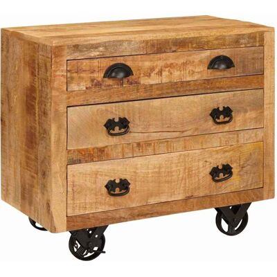 vidaXL Seitenschrank Braun 70 x 38 x 63 cm Massivholz Mango - Braun vidaXL Seitenschrank Braun 70 x 38 x 63 cm Massivholz Mango - Braun