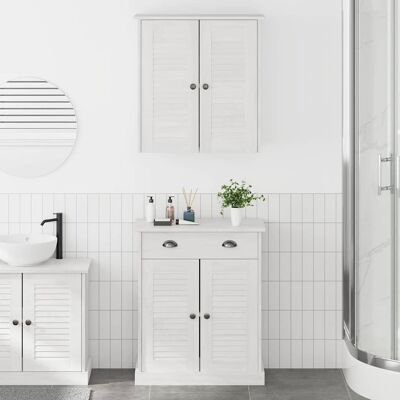 vidaXL Badezimmermöbel-Set mit Regal VIGO 2 pcs Weiß und Antikweiß - Weiß vidaXL Badezimmermöbel-Set mit Regal VIGO 2 pcs Weiß und Antikweiß - Weiß