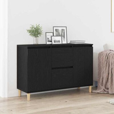 vidaXL Sideboard mit Schubladen Schwarz 102 x 35 x 60 cm Holzwerkstoff - Schwarz vidaXL Sideboard mit Schubladen Schwarz 102 x 35 x 60 cm Holzwerkstoff - Schwarz