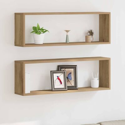 vidaXL Wandregal Set - Artisan Eiche - 80x15cm - Wandregale vidaXL Wandregal Set - Artisan Eiche - 80x15cm - Wandregale