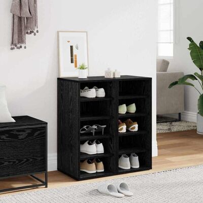 VidaXL Schuhregal - 32x35x70 cm - Schwarzes Holz - Moderner Stil VidaXL Schuhregal - 32x35x70 cm - Schwarzes Holz - Moderner Stil