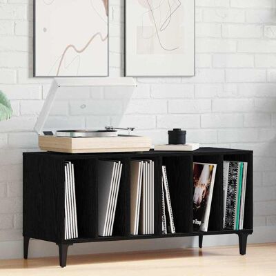 vidaXL Schallplattenschrank Schwarz Eichen-Optik 100 x 38 x 48 cm - Schwarz vidaXL Schallplattenschrank Schwarz Eichen-Optik 100 x 38 x 48 cm - Schwarz