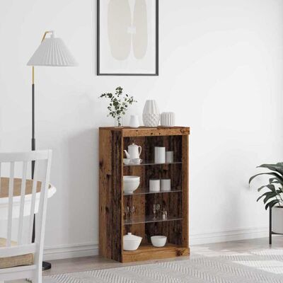 vidaXL LED-Sideboard Altholz 60,5 x 37 x 100 cm Holzwerkstoff - Braun vidaXL LED-Sideboard Altholz 60,5 x 37 x 100 cm Holzwerkstoff - Braun