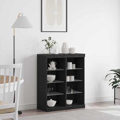 vidaXL LED-Sideboard Schwarze Eiche 81 x 37 x 100 cm Holzwerkstoff - Schwarz vidaXL LED-Sideboard Schwarze Eiche 81 x 37 x 100 cm Holzwerkstoff - Schwarz