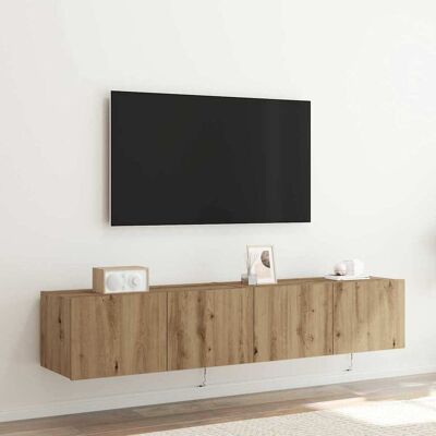 Vidaxl Wandmontiertes TV-Schrank - Eleganter Eichen mit LED-Lichtern Vidaxl Wandmontiertes TV-Schrank - Eleganter Eichen mit LED-Lichtern