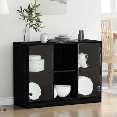 vidaXL Sideboard Schwarz Eichen-Optik 100 x 37 x 75,5 cm - Schwarz vidaXL Sideboard Schwarz Eichen-Optik 100 x 37 x 75,5 cm - Schwarz