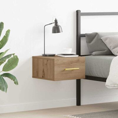VidaXL Wandmontiertes Nachttisch - Elegantes Eichenholz - Schlafzimmer & Wohnzimmer Möbel VidaXL Wandmontiertes Nachttisch - Elegantes Eichenholz - Schlafzimmer & Wohnzimmer Möbel