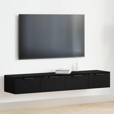vidaXL Wandmontierter Schrank 2 pcs Schwarz Eichen-Optik Holzwerkstoff - Schwarz vidaXL Wandmontierter Schrank 2 pcs Schwarz Eichen-Optik Holzwerkstoff - Schwarz