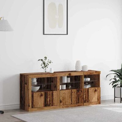 vidaXL LED-Sideboard Altholz 162 x 37 x 67 cm Holzwerkstoff - Braun vidaXL LED-Sideboard Altholz 162 x 37 x 67 cm Holzwerkstoff - Braun