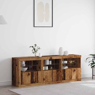 vidaXL LED-Sideboard Altholz 181 x 37 x 67 cm Holzwerkstoff - Braun vidaXL LED-Sideboard Altholz 181 x 37 x 67 cm Holzwerkstoff - Braun