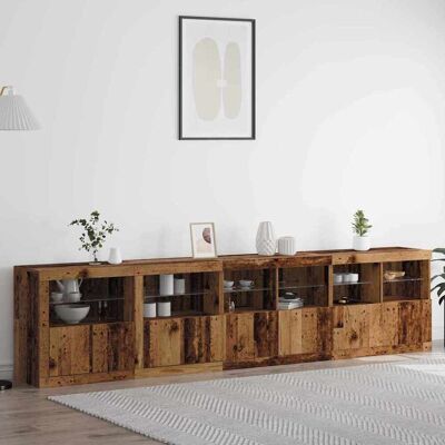 vidaXL LED-Sideboard Altholz 283 x 37 x 67 cm Holzwerkstoff - Braun vidaXL LED-Sideboard Altholz 283 x 37 x 67 cm Holzwerkstoff - Braun