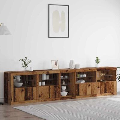 vidaXL LED-Sideboard Altholz 283 x 37 x 67 cm Holzwerkstoff - Braun vidaXL LED-Sideboard Altholz 283 x 37 x 67 cm Holzwerkstoff - Braun