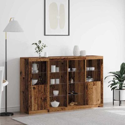 vidaXL LED-Sideboard Altholz 163 x 37 x 100 cm Holzwerkstoff - Braun vidaXL LED-Sideboard Altholz 163 x 37 x 100 cm Holzwerkstoff - Braun