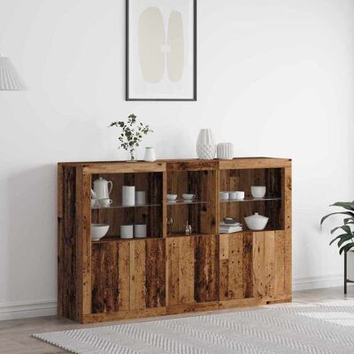 vidaXL LED-Sideboard Altholz 162 x 37 x 100 cm Holzwerkstoff - Braun vidaXL LED-Sideboard Altholz 162 x 37 x 100 cm Holzwerkstoff - Braun