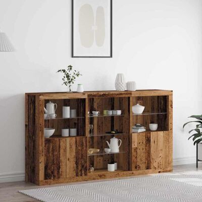 vidaXL LED-Sideboard Altholz 181,5 x 37 x 100 cm Holzwerkstoff - Braun vidaXL LED-Sideboard Altholz 181,5 x 37 x 100 cm Holzwerkstoff - Braun
