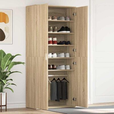 vidaXL Schuhschrank Sonoma-Eiche 80 x 39 x 178 cm Holzwerkstoff - Braun vidaXL Schuhschrank Sonoma-Eiche 80 x 39 x 178 cm Holzwerkstoff - Braun