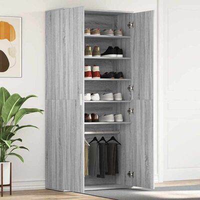 vidaXL Schuhschrank Graues Sonoma 80 x 39 x 178 cm Holzwerkstoff - Grau vidaXL Schuhschrank Graues Sonoma 80 x 39 x 178 cm Holzwerkstoff - Grau