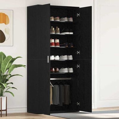 vidaXL Schuhschrank mit Regal Schwarz Eichen-Optik 80 x 39 x 178 cm - Schwarz vidaXL Schuhschrank mit Regal Schwarz Eichen-Optik 80 x 39 x 178 cm - Schwarz