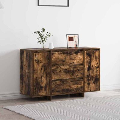 vidaXL Sideboard Geräucherte Eiche 120 x 41 x 75 cm Holzwerkstoff - Braun vidaXL Sideboard Geräucherte Eiche 120 x 41 x 75 cm Holzwerkstoff - Braun