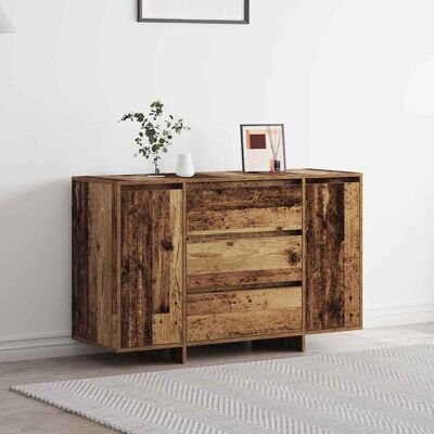 vidaXL Sideboard mit Schubladen Altholz 120 x 41 x 75 cm Holzwerkstoff - Braun vidaXL Sideboard mit Schubladen Altholz 120 x 41 x 75 cm Holzwerkstoff - Braun