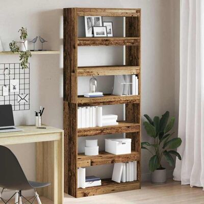 vidaXL Bücherregal mit Regal Altholz 80 x 30 x 198 cm Holzwerkstoff - Braun vidaXL Bücherregal mit Regal Altholz 80 x 30 x 198 cm Holzwerkstoff - Braun