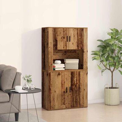 vidaXL Highboard Altholz 80 x 33 x 150 cm Holzwerkstoff - Braun vidaXL Highboard Altholz 80 x 33 x 150 cm Holzwerkstoff - Braun