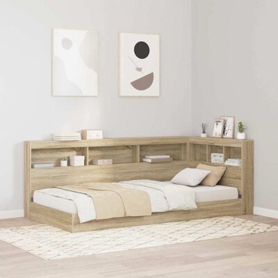 vidaXL Bücherregal-Bett Sonoma-Eiche 100 x 200 cm Holzwerkstoff - Braun vidaXL Bücherregal-Bett Sonoma-Eiche 100 x 200 cm Holzwerkstoff - Braun