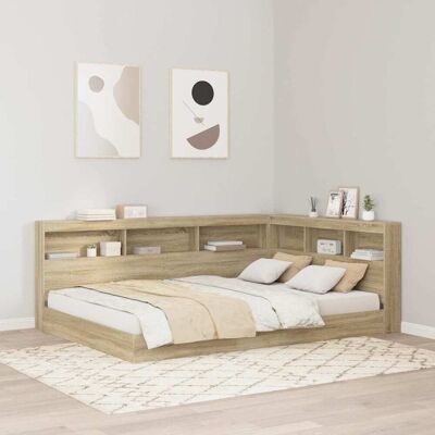 vidaXL Bücherregal-Bett Sonoma-Eiche 160 x 200 cm Holzwerkstoff - Braun vidaXL Bücherregal-Bett Sonoma-Eiche 160 x 200 cm Holzwerkstoff - Braun