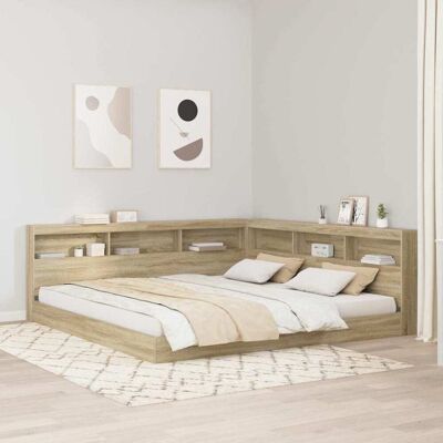vidaXL Bücherregal-Bett Sonoma-Eiche 180 x 200 cm Holzwerkstoff - Braun vidaXL Bücherregal-Bett Sonoma-Eiche 180 x 200 cm Holzwerkstoff - Braun