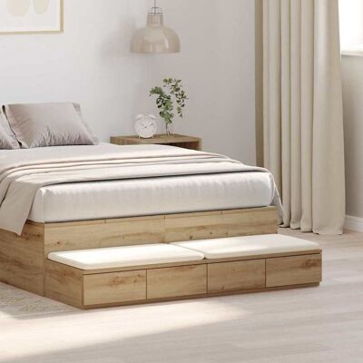 vidaXL Nachttisch 120x36.5x16.5 cm - Modernes rustikales Schlafzimmermöbel vidaXL Nachttisch 120x36.5x16.5 cm - Modernes rustikales Schlafzimmermöbel