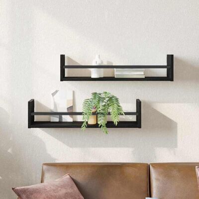 VIDAXL Schwarze Wandregale Set - Moderner Innenraum VIDAXL Schwarze Wandregale Set - Moderner Innenraum