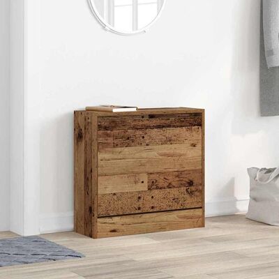 vidaXL Schuhschrank mit Regal Altholz 60 x 21 x 57 cm Holzwerkstoff - Braun vidaXL Schuhschrank mit Regal Altholz 60 x 21 x 57 cm Holzwerkstoff - Braun