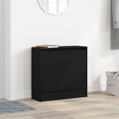 vidaXL Schuhschrank Schwarz Eichen-Optik 60 x 21 x 57 cm Holzwerkstoff - Schwarz vidaXL Schuhschrank Schwarz Eichen-Optik 60 x 21 x 57 cm Holzwerkstoff - Schwarz