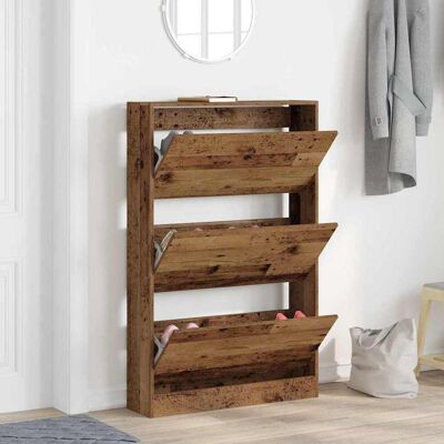 vidaXL Schuhschrank mit Regal Altholz 80 x 21 x 125,5 cm Holzwerkstoff - Braun vidaXL Schuhschrank mit Regal Altholz 80 x 21 x 125,5 cm Holzwerkstoff - Braun