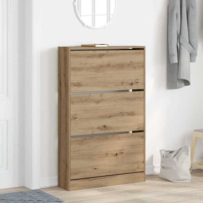 vidaXL Schuhschrank Artisan-Eiche 80 x 21 x 125,5 cm Holzwerkstoff - Braun vidaXL Schuhschrank Artisan-Eiche 80 x 21 x 125,5 cm Holzwerkstoff - Braun
