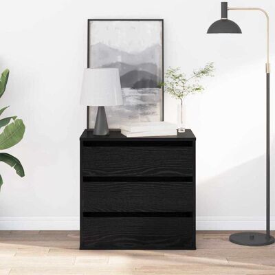vidaXL Schubladenschrank Schwarz 61 x 41 x 58 cm Holzwerkstoff - Schwarz vidaXL Schubladenschrank Schwarz 61 x 41 x 58 cm Holzwerkstoff - Schwarz