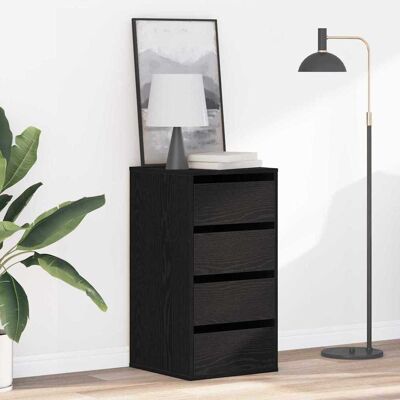 vidaXL Schubladenschrank Schwarz 40 x 41 x 76 cm Holzwerkstoff - Schwarz vidaXL Schubladenschrank Schwarz 40 x 41 x 76 cm Holzwerkstoff - Schwarz