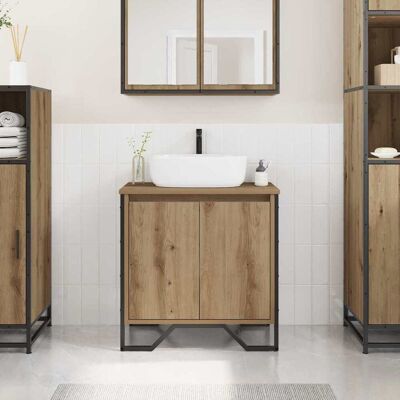 vidaXL Waschbeckenschrank Artisan-Eiche 60 x 35 x 60 cm Holzwerkstoff - Braun vidaXL Waschbeckenschrank Artisan-Eiche 60 x 35 x 60 cm Holzwerkstoff - Braun