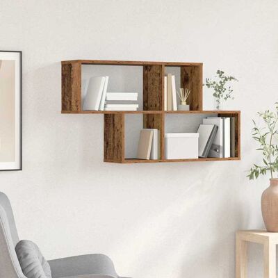 vidaXL Wandregal mit Regal Wandmontiert Braun Holzwerkstoff - Braun vidaXL Wandregal mit Regal Wandmontiert Braun Holzwerkstoff - Braun