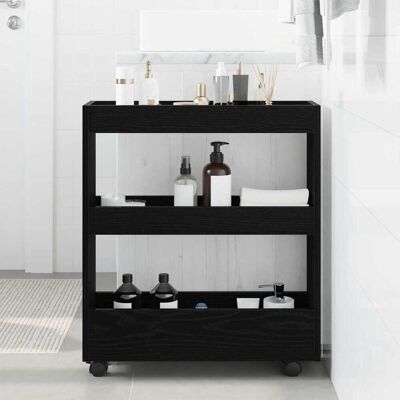 vidaXL Schmaler Aufbewahrungswagen Schwarz Eichen-Optik - Schwarz vidaXL Schmaler Aufbewahrungswagen Schwarz Eichen-Optik - Schwarz