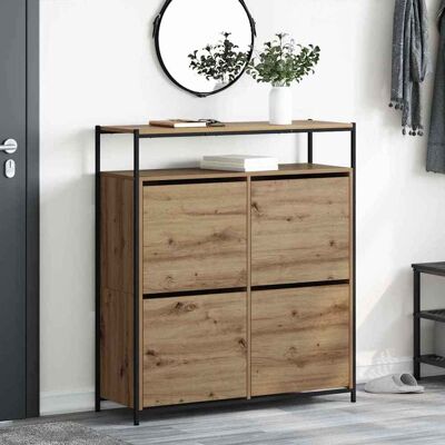 vidaXL Schuhschrank Artisan-Eiche 100 x 34 x 112 cm Holzwerkstoff - Braun vidaXL Schuhschrank Artisan-Eiche 100 x 34 x 112 cm Holzwerkstoff - Braun