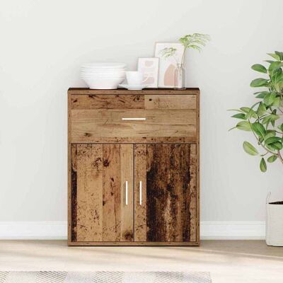 vidaXL Sideboard mit Schubladen Altholz 60 x 31 x 70 cm Holzwerkstoff - Braun vidaXL Sideboard mit Schubladen Altholz 60 x 31 x 70 cm Holzwerkstoff - Braun