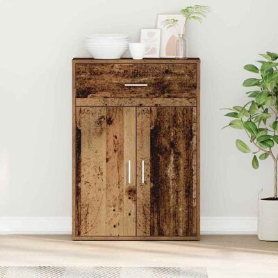 vidaXL Sideboard mit Schubladen Altholz 60 x 30 x 84 cm Holzwerkstoff - Braun vidaXL Sideboard mit Schubladen Altholz 60 x 30 x 84 cm Holzwerkstoff - Braun