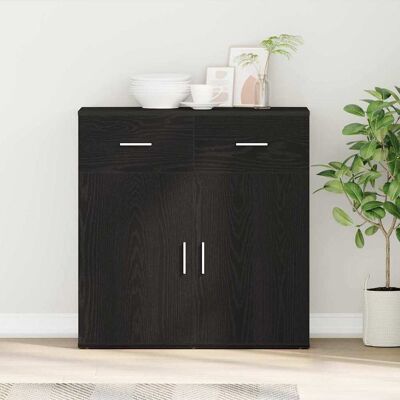vidaXL Sideboard Schwarz Eichen-Optik 78 x 38 x 80 cm Holzwerkstoff - Schwarz vidaXL Sideboard Schwarz Eichen-Optik 78 x 38 x 80 cm Holzwerkstoff - Schwarz