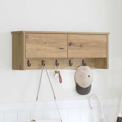 vidaXL Wandmontierter nachttisch Wandhalterung Artisan-Eiche - Braun vidaXL Wandmontierter nachttisch Wandhalterung Artisan-Eiche - Braun