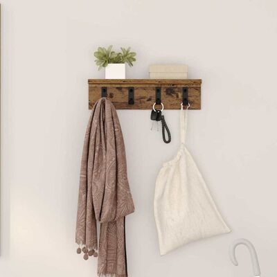 vidaXL Wandmontierter nachttisch Wandhalterung Altholz Holzwerkstoff - Braun vidaXL Wandmontierter nachttisch Wandhalterung Altholz Holzwerkstoff - Braun