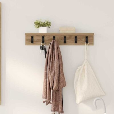 vidaXL Wandmontierter nachttisch Wandhalterung Artisan-Eiche - Braun vidaXL Wandmontierter nachttisch Wandhalterung Artisan-Eiche - Braun