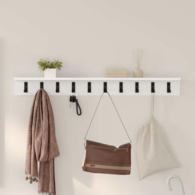 vidaXL Wandmontierter nachttisch Wandhalterung Weiß Holzwerkstoff - Weiß vidaXL Wandmontierter nachttisch Wandhalterung Weiß Holzwerkstoff - Weiß