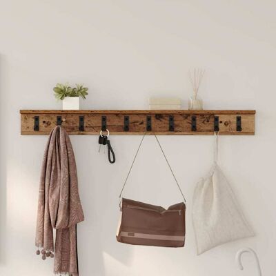 vidaXL Wandmontierter nachttisch Wandhalterung Altholz Holzwerkstoff - Braun vidaXL Wandmontierter nachttisch Wandhalterung Altholz Holzwerkstoff - Braun