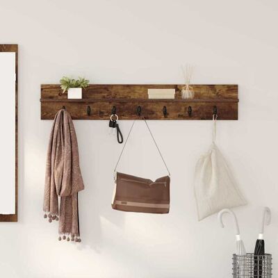 vidaXL Wandmontierter nachttisch Geräucherte Eiche 100 x 10,5 x 18 cm - Braun vidaXL Wandmontierter nachttisch Geräucherte Eiche 100 x 10,5 x 18 cm - Braun